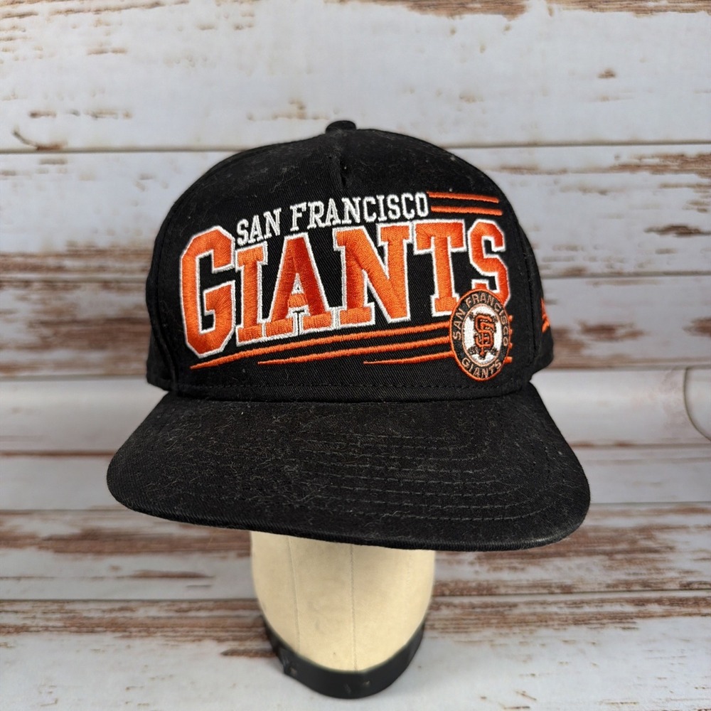San Francisco Giants New Era 9FIFTY Snapback Hat Cap Black Orange Used